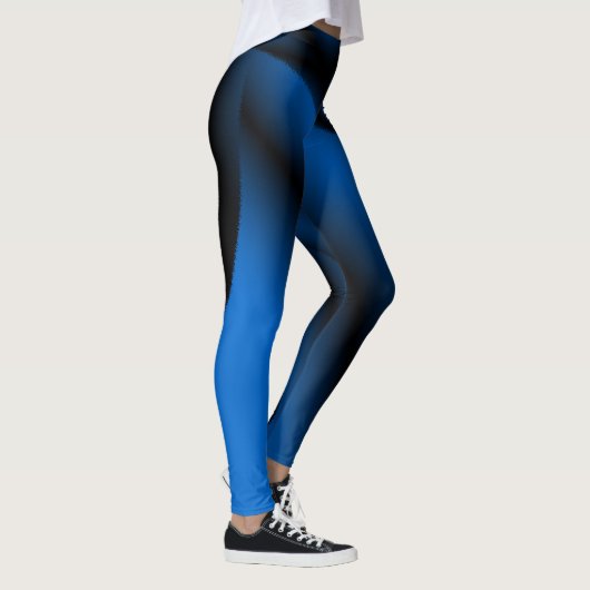 blauw abstract patroonkunst leggings (Rechts)