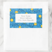 Blauw Abstract Pen & Waterverf Asters labels (Tas)