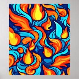 Blauw Abstract Poster