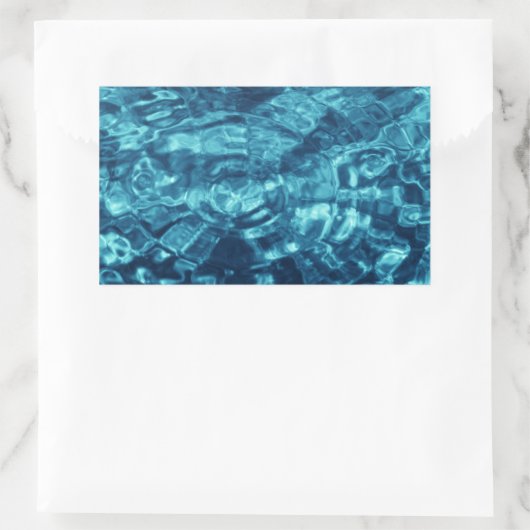 Blauw Abstract Rechthoekige Sticker (Tas)