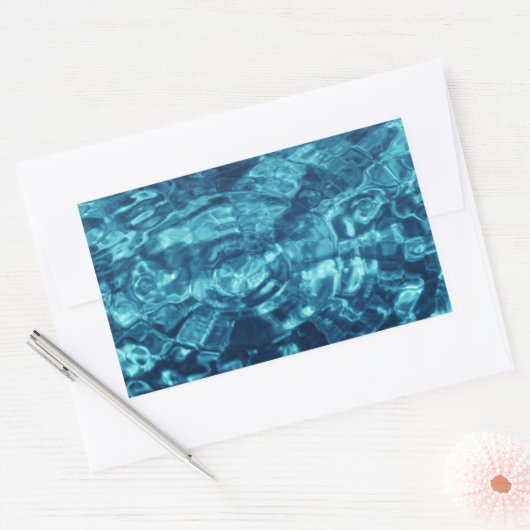Blauw Abstract Rechthoekige Sticker (Envelop)