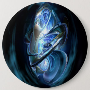 Blauw Abstract Ronde Button 6,0 Cm
