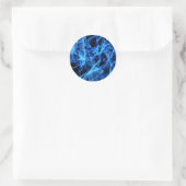 Blauw Abstract Ronde Sticker (Tas)