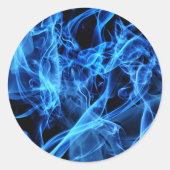 Blauw Abstract Ronde Sticker (Voorkant)