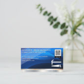 Blauw Abstract | Saw Hammer | QR-streepjescode Visitekaartje (Staand voorkant)
