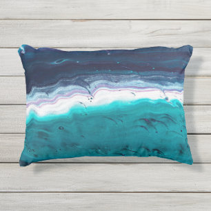 Blauw Abstract schilderen Buitenkussen