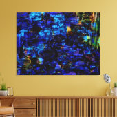 Blauw abstract schilderij canvas afdruk (Insitu (Woonkamer))