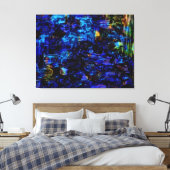 Blauw abstract schilderij canvas afdruk (Insitu (Slaapkamer))