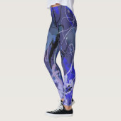 Blauw abstract schilderij leggings (Links)