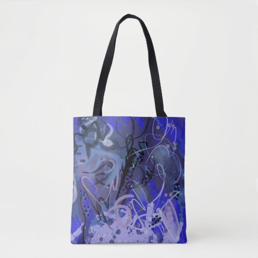 Blauw abstract schilderij tote bag (Voorkant)