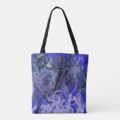 Blauw abstract schilderij tote bag (Achterkant)