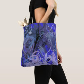 Blauw abstract schilderij tote bag (Dichtbij)