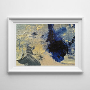 Blauw Abstract Schilderkunst Poster