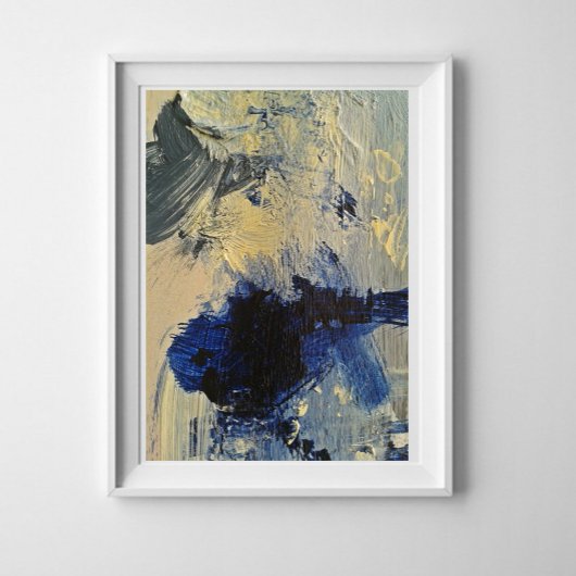 Blauw Abstract Schilderkunst Poster