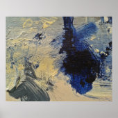 Blauw Abstract Schilderkunst Poster (Voorkant)
