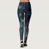Blauw Abstract schilderplaatje Leggings (Achterkant)