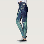 Blauw Abstract schilderplaatje Leggings (Links)