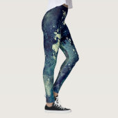 Blauw Abstract schilderplaatje Leggings (Rechts)