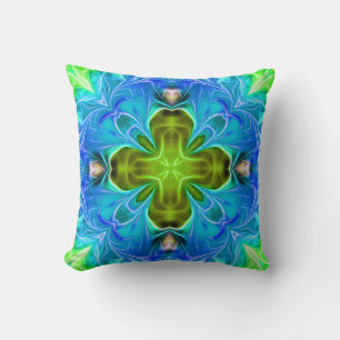 Blauw Abstract Sierkussen met gloed