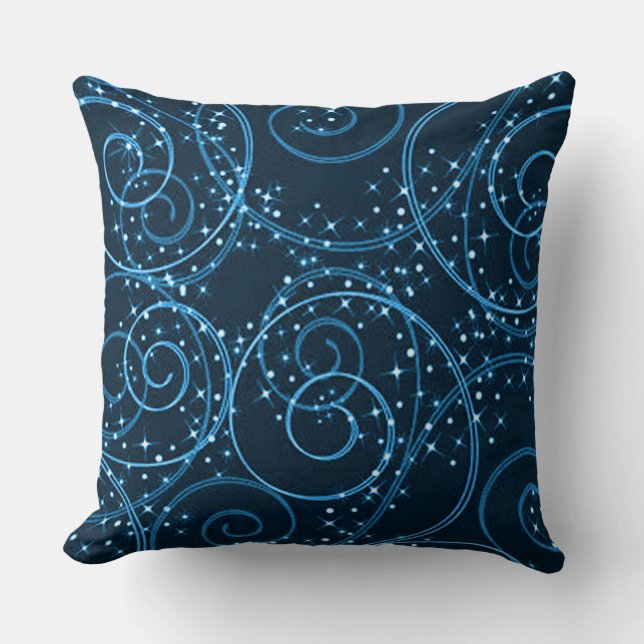 Blauw Abstract Sierkussen voor beiderven (Voorkant)