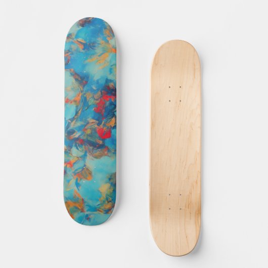 Blauw Abstract skateboard (Voorkant)