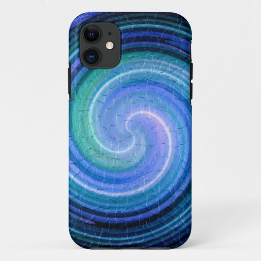 Blauw Abstract Spiral art 2 Case-Mate iPhone Case (Achterkant)