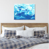 Blauw Abstract Splash Art Canvas Afdruk (Insitu (Slaapkamer))