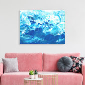 Blauw Abstract Splash Art Canvas Afdruk (Insitu (Woonkamer))