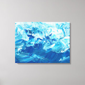 Blauw Abstract Splash Art Canvas Afdruk