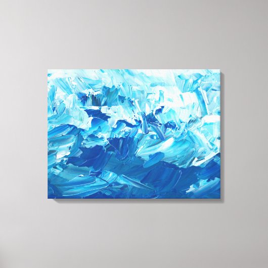 Blauw Abstract Splash Art Canvas Afdruk (Voorkant)