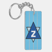 Blauw Abstract Star Monogram Sleutelhanger (Voorkant Links)