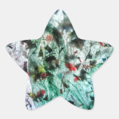 Blauw abstract ster sticker, Happy star blauw cade Ster Sticker (Voorkant)