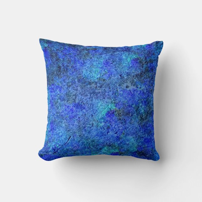 Blauw Abstract stone schilderen - Abstracte fijne  Kussen (Voorkant)