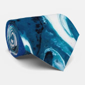 Blauw Abstract Stropdas (Opgerold)