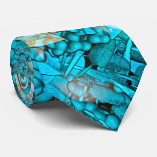 Blauw Abstract Stropdas (Opgerold)