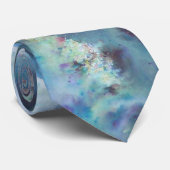 Blauw Abstract. Stropdas (Opgerold)