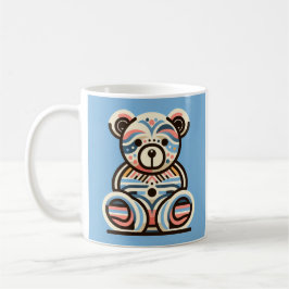Blauw abstract teddybear koffiethee mok cup cadeau