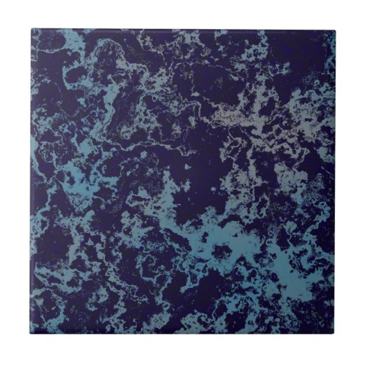 Blauw Abstract Tegeltje (Voorkant)