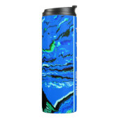 Blauw abstract thermosbeker (Gedraaid links)