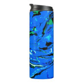Blauw abstract thermosbeker (Geroteerd rechts)