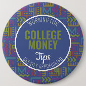 Blauw Abstract | Tips gewaardeerd | Studiegeld Ronde Button 6,0 Cm (Voorkant)