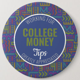 Blauw Abstract | Tips gewaardeerd | Studiegeld Ronde Button 6,0 Cm