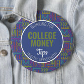 Blauw Abstract | Tips gewaardeerd | Studiegeld Ronde Button 6,0 Cm (In situ)