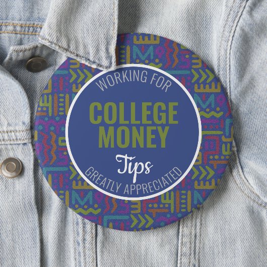 Blauw Abstract | Tips gewaardeerd | Studiegeld Ronde Button 6,0 Cm (In situ)