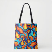 Blauw Abstract Tote Bag (Voorkant)