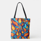 Blauw Abstract Tote Bag (Achterkant)