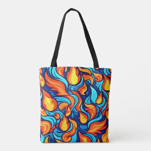 Blauw Abstract Tote Bag (Achterkant)