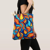 Blauw Abstract Tote Bag (Dichtbij)