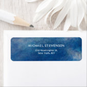 Blauw Abstract Uniek Chic Modern Minimalist Etiket (Insitu)