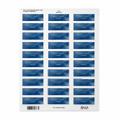 Blauw Abstract Uniek Chic Modern Minimalist Etiket (Full Sheet)